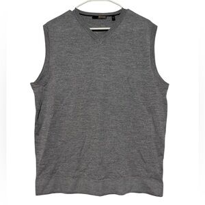 Murano 100% Merino Wool Sweater Vest Gray Men Size L‎ Grandpa Academia Preppy
